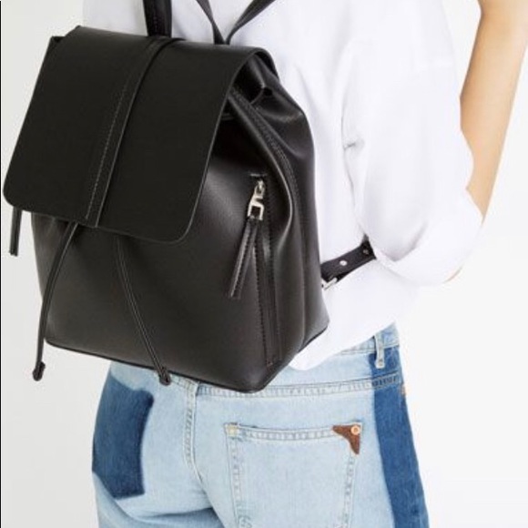 Zara Handbags - ZARA Black Leather Backpack